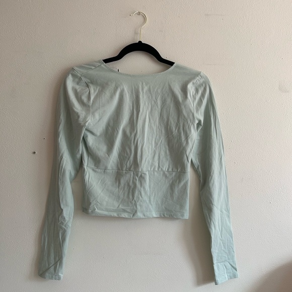 Hollister V Neck Long Sleeve Tops (Light Pink and Sage Green) DUO - Picture 2 of 4